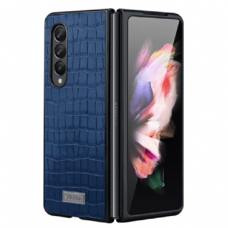 Capa Para Samsung Galaxy Z Fold 3 5G Estilo Crocodilo Couro Sulada