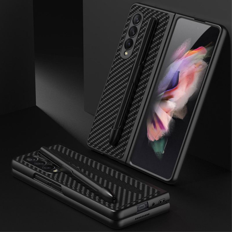 Capa Para Samsung Galaxy Z Fold 3 5G Suporte Para Caneta De Fibra De Carbono Gkk