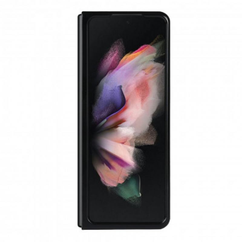 Capa Para Samsung Galaxy Z Fold 3 5G Suporte De Couro De Lichia