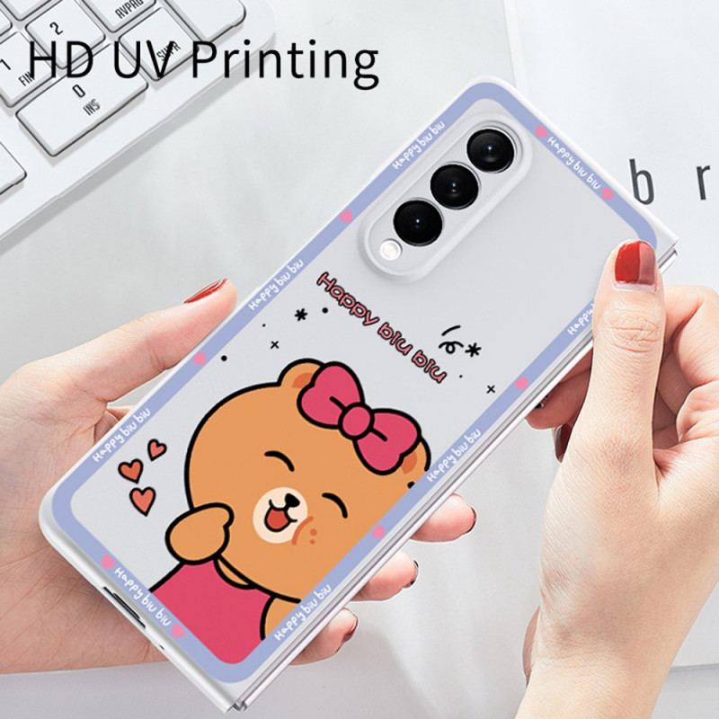 Capa Para Samsung Galaxy Z Fold 3 5G Ursinho Feminino