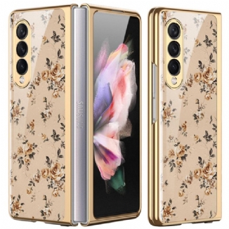 Capa Para Samsung Galaxy Z Fold 3 5G Vidro Temperado Floral