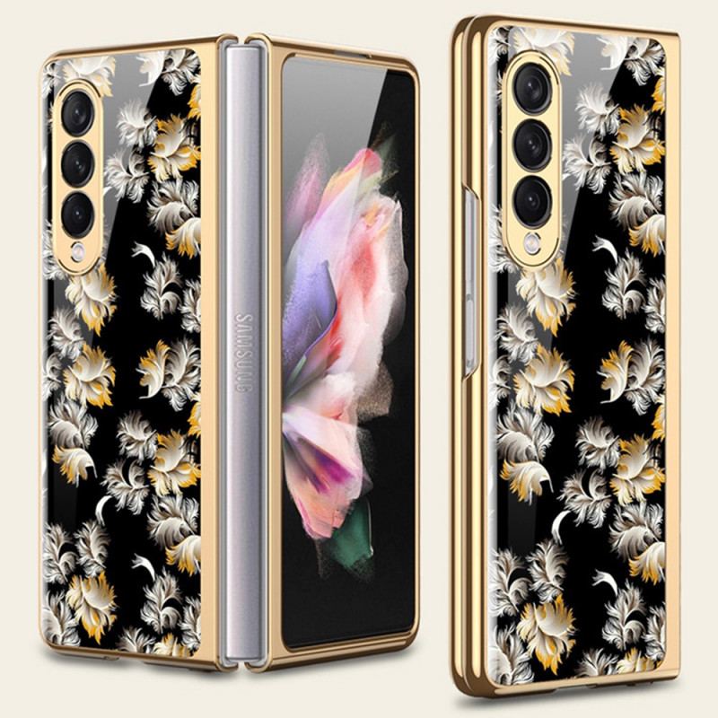 Capa Para Samsung Galaxy Z Fold 3 5G Vidro Temperado Floral