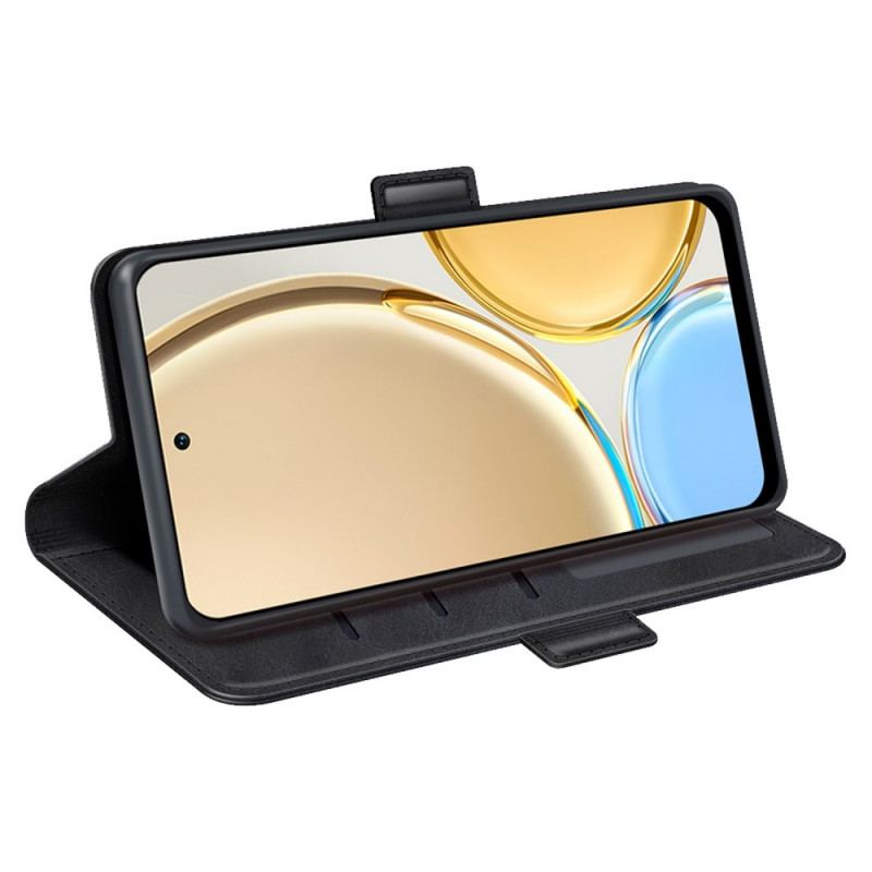 Capa De Couro Para Honor Magic 4 Lite 5G Fecho Duplo