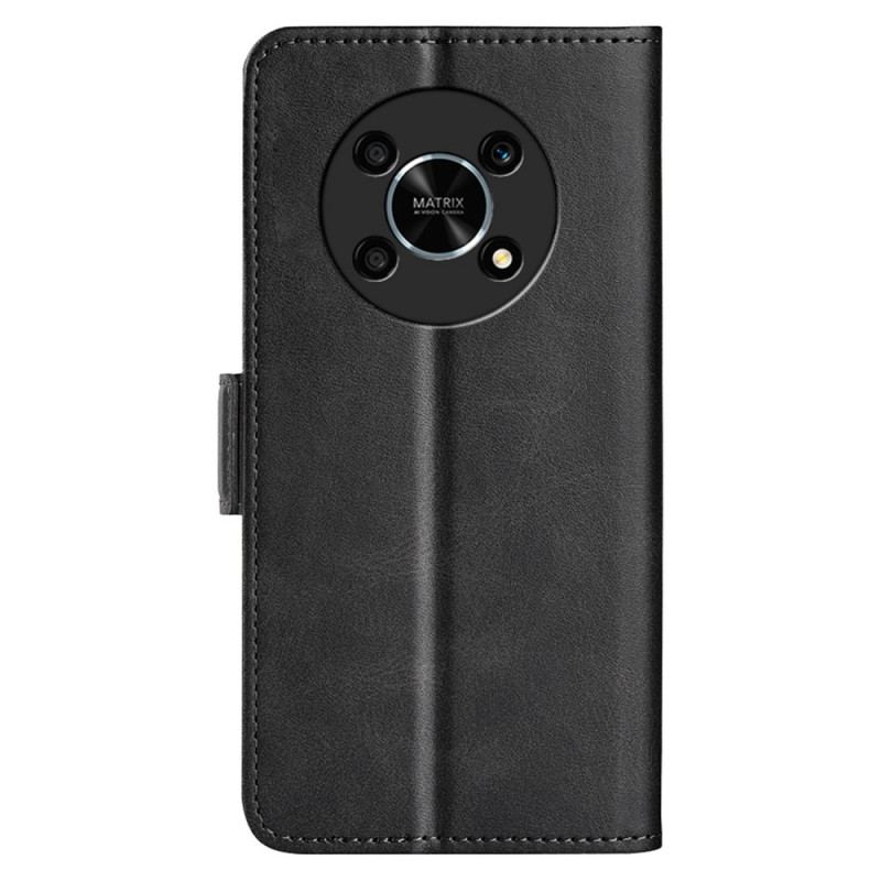 Capa De Couro Para Honor Magic 4 Lite 5G Fecho Duplo