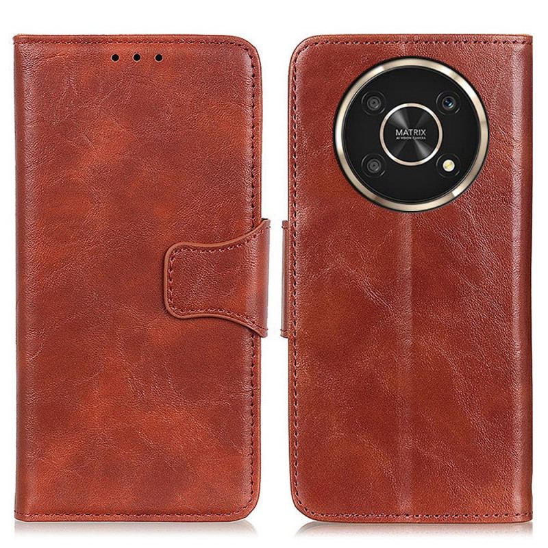 Capa De Couro Para Honor Magic 4 Lite 5G Flip Aba Magnética De Textura