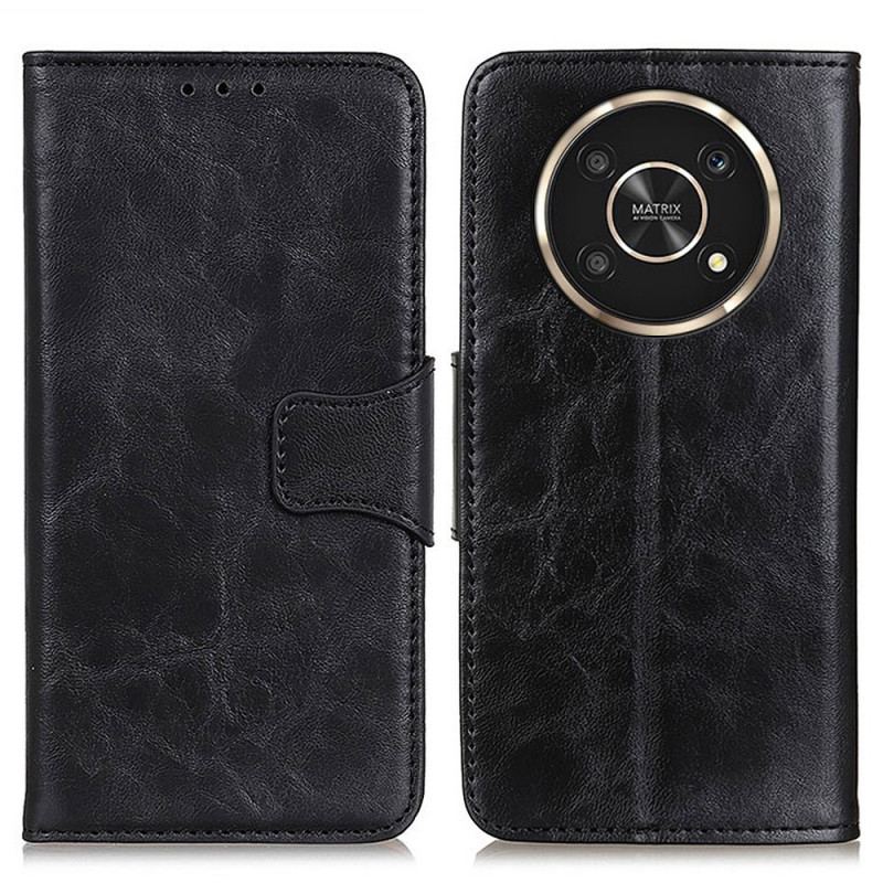 Capa De Couro Para Honor Magic 4 Lite 5G Flip Aba Magnética De Textura