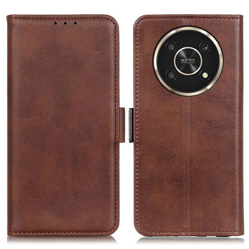 Capa Flip Para Honor Magic 4 Lite 5G De Couro Aba Dupla