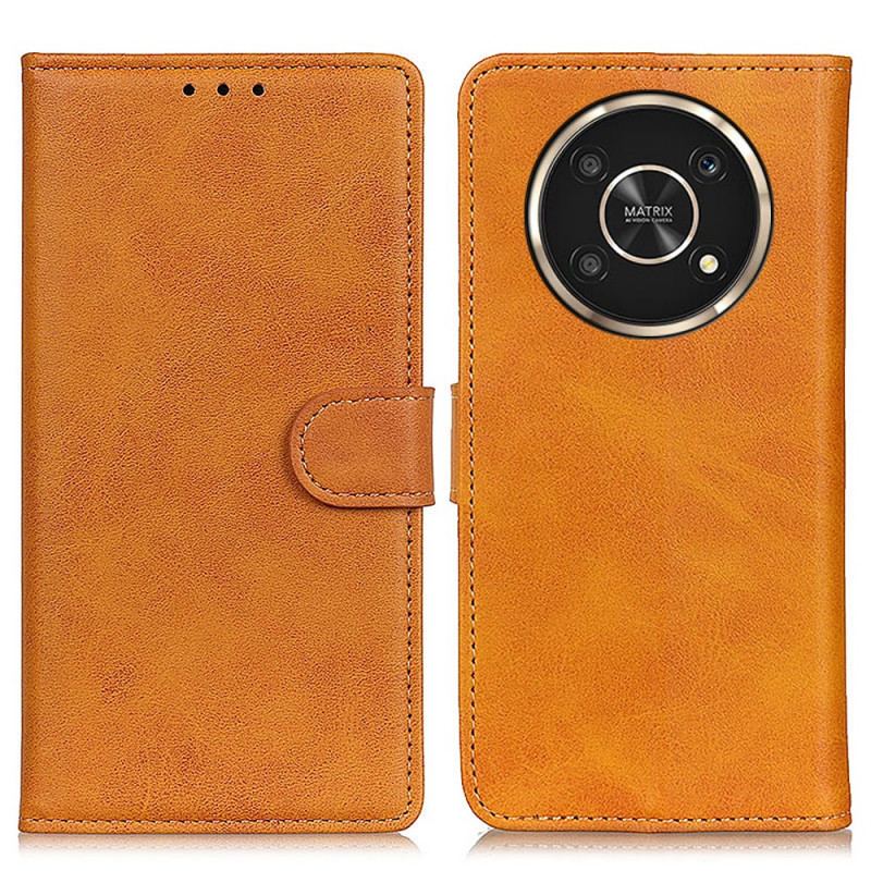 Capa Folio Para Honor Magic 4 Lite 5G Efeito De Couro Retrô Fosco
