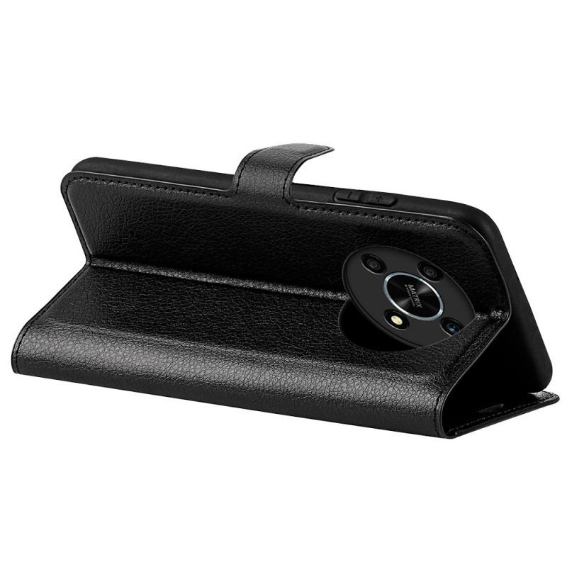 Capa Folio Para Honor Magic 4 Lite 5G Estilo Clássico De Couro