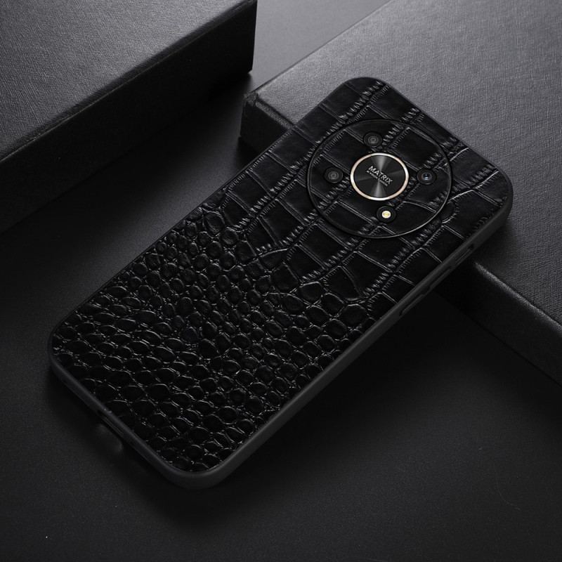 Capa Para Honor Magic 4 Lite 5G Couro Legítimo Com Textura De Crocodilo Patenteado