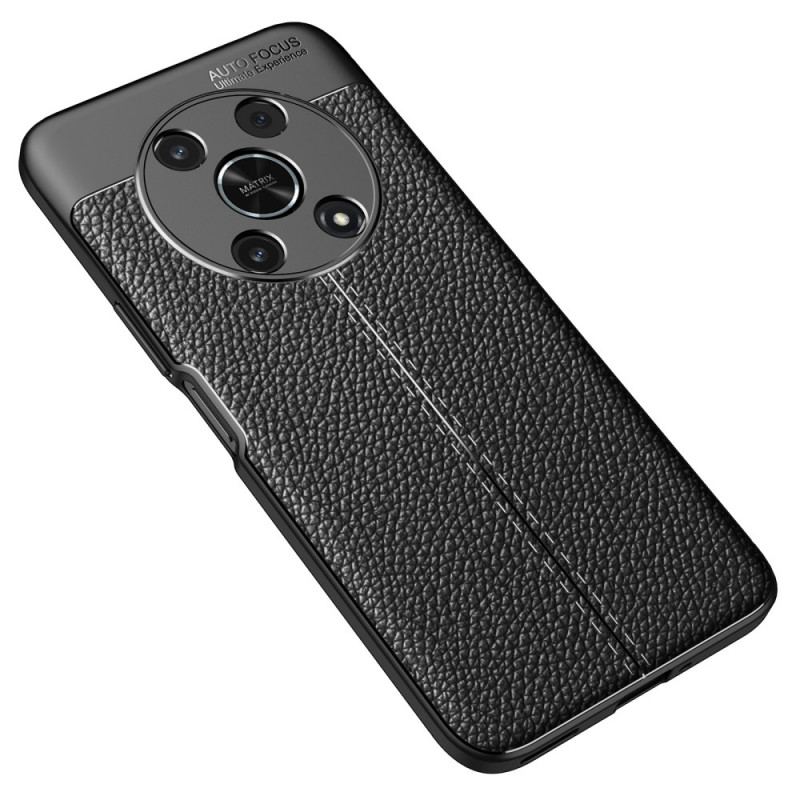Capa Para Honor Magic 4 Lite 5G Linha Dupla Efeito Couro Litchi