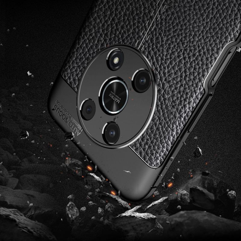 Capa Para Honor Magic 4 Lite 5G Linha Dupla Efeito Couro Litchi