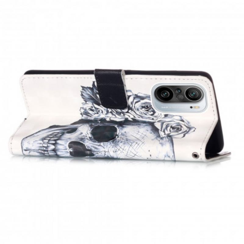 Capa Flip Para Xiaomi Mi 11i 5G Caveira Florida