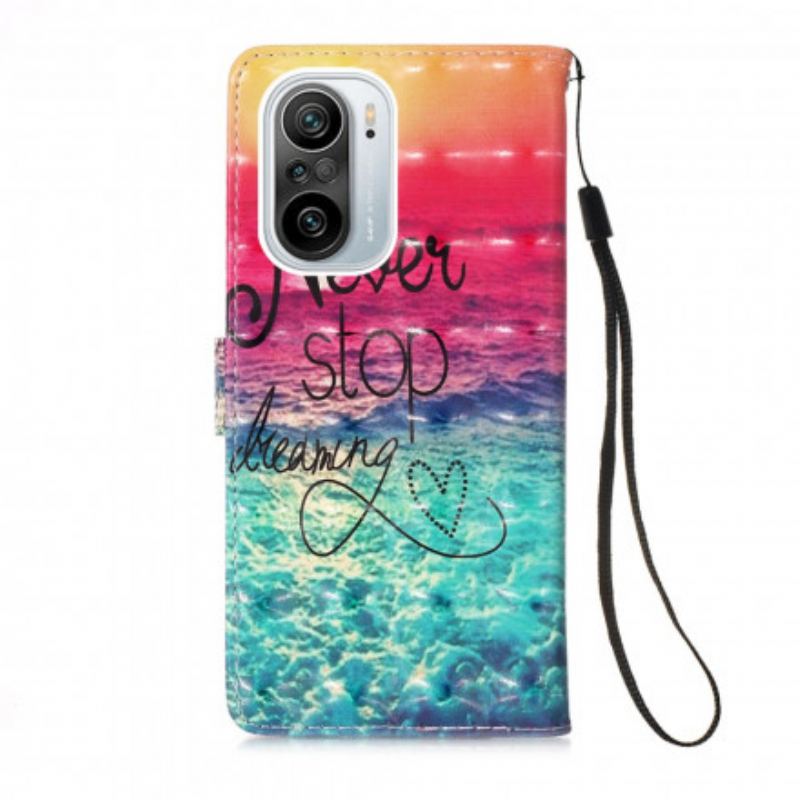 Capa Flip Para Xiaomi Mi 11i 5G Nunca Pare De Sonhar