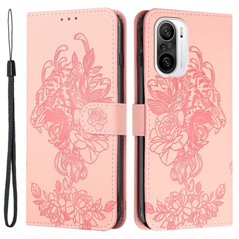 Capa Folio Para Xiaomi Mi 11i 5G De Cordão Tigre Barroco Strappy
