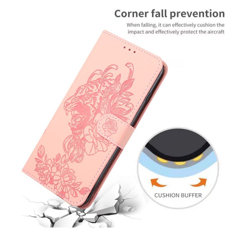 Capa Folio Para Xiaomi Mi 11i 5G De Cordão Tigre Barroco Strappy