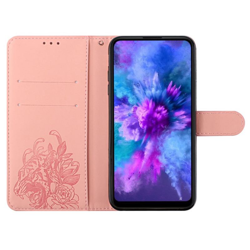 Capa Folio Para Xiaomi Mi 11i 5G De Cordão Tigre Barroco Strappy