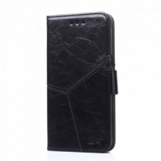 Capa Folio Para Xiaomi Mi 11i 5G Efeito Couro Geométrico