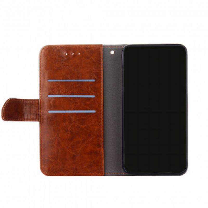 Capa Folio Para Xiaomi Mi 11i 5G Efeito Couro Geométrico