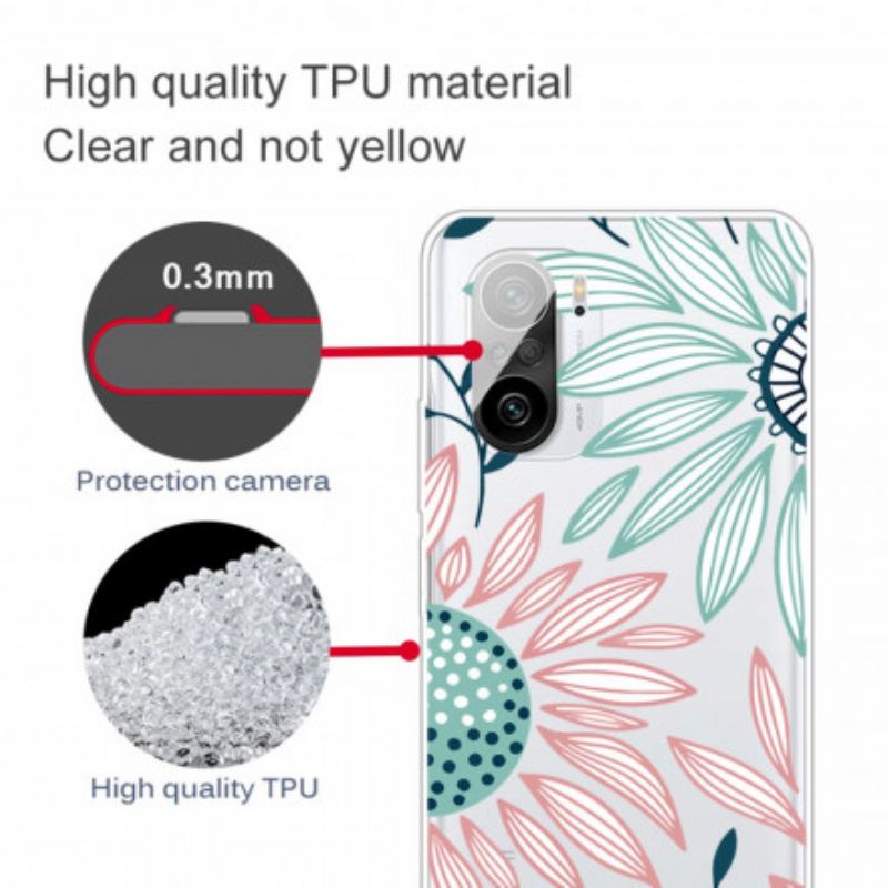 Capa Para Xiaomi Mi 11i 5G Uma Flor Transparente