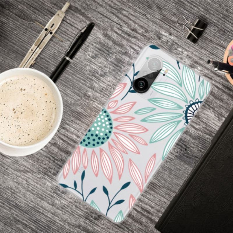 Capa Para Xiaomi Mi 11i 5G Uma Flor Transparente