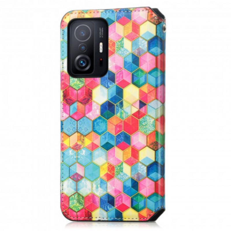 Capa De Celular Para Xiaomi 11T / 11T Pro Flip Rfid Artístico