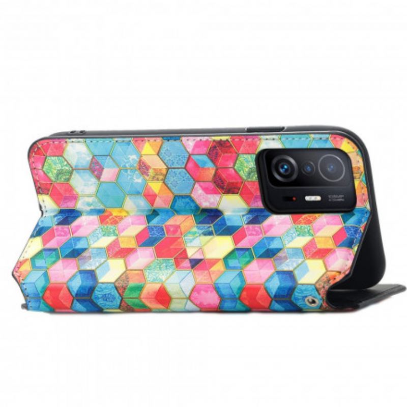 Capa De Celular Para Xiaomi 11T / 11T Pro Flip Rfid Artístico
