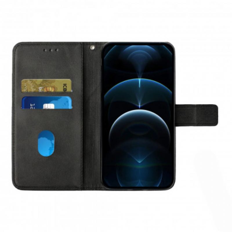 Capa De Couro Para Xiaomi 11T / 11T Pro De Cordão Estilo De Couro Geométrico Com Tiras