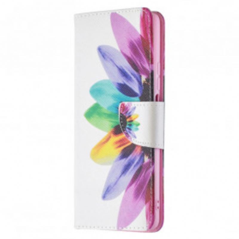 Capa De Couro Para Xiaomi 11T / 11T Pro Flor Aquarela