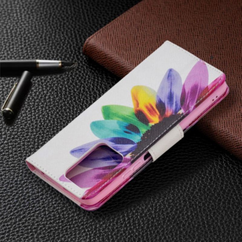 Capa De Couro Para Xiaomi 11T / 11T Pro Flor Aquarela