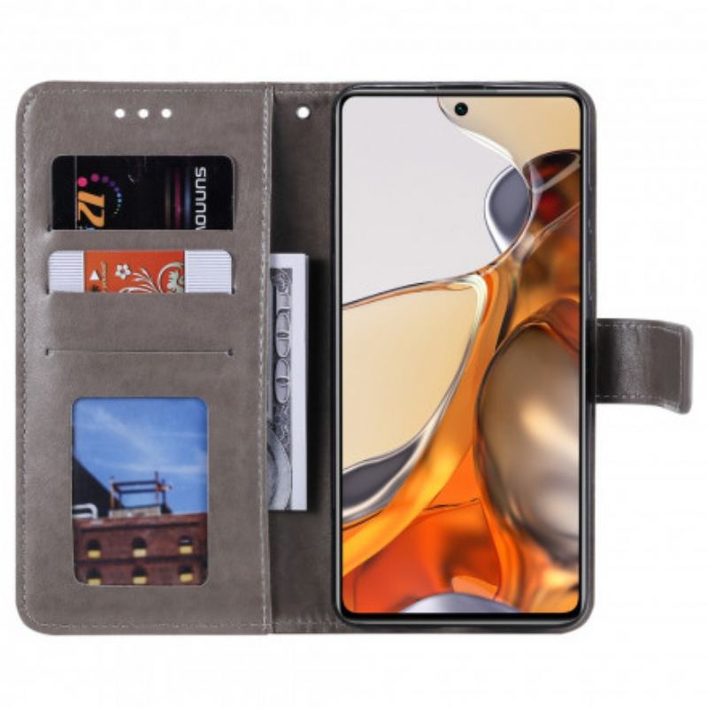 Capa De Couro Para Xiaomi 11T / 11T Pro Mandala Do Sol