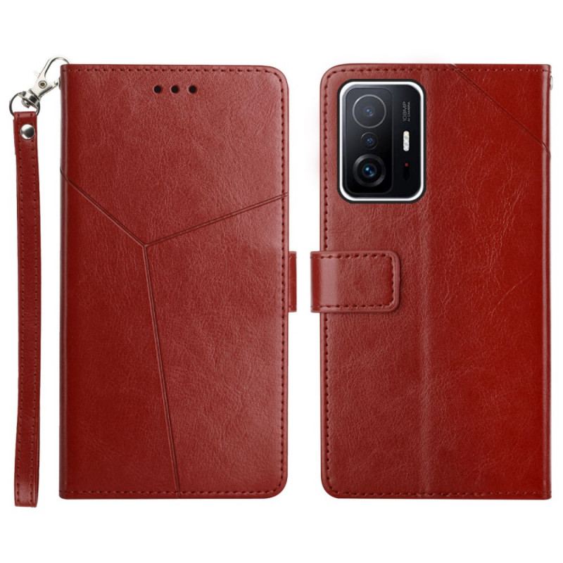 Capa Em Pele Para Xiaomi 11T / 11T Pro Estilo Couro Geo Y Design