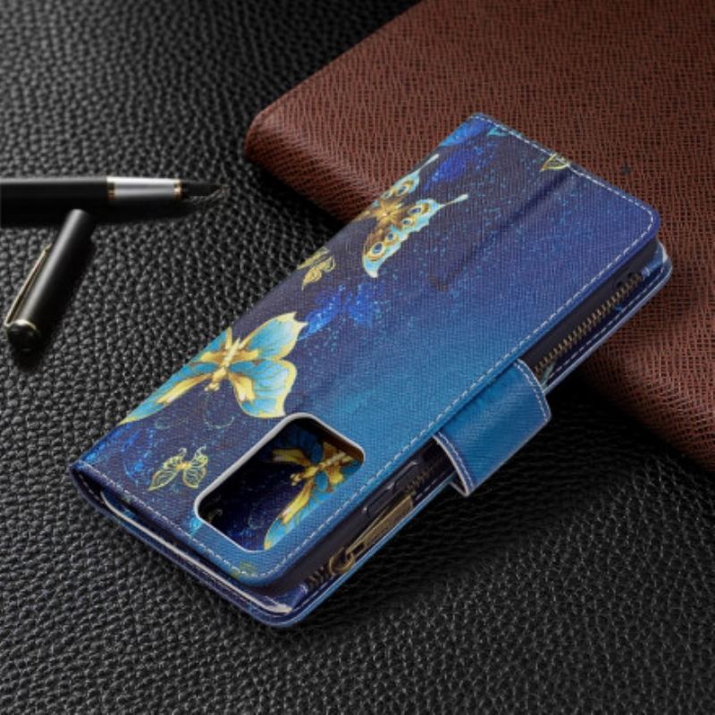 Capa Flip Para Xiaomi 11T / 11T Pro Bolso Com Zíper De Borboletas