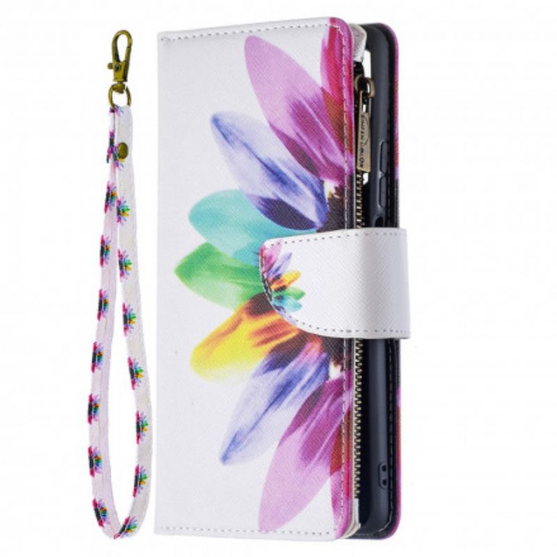 Capa Flip Para Xiaomi 11T / 11T Pro Bolso Com Zíper Flor