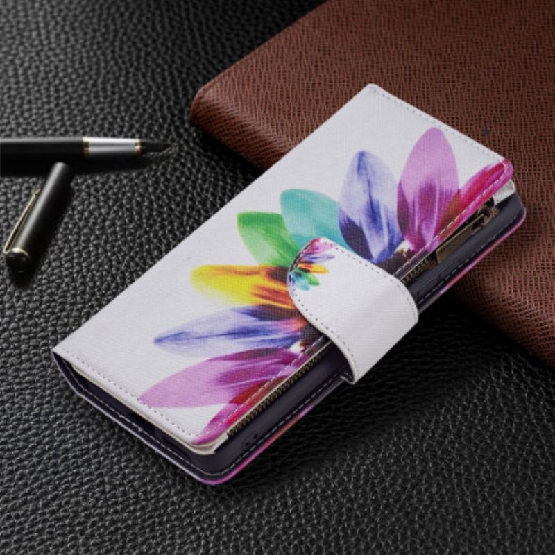 Capa Flip Para Xiaomi 11T / 11T Pro Bolso Com Zíper Flor