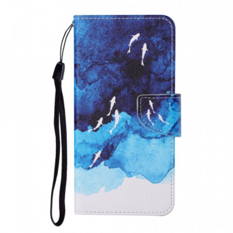 Capa Flip Para Xiaomi 11T / 11T Pro Mar Com Tanga
