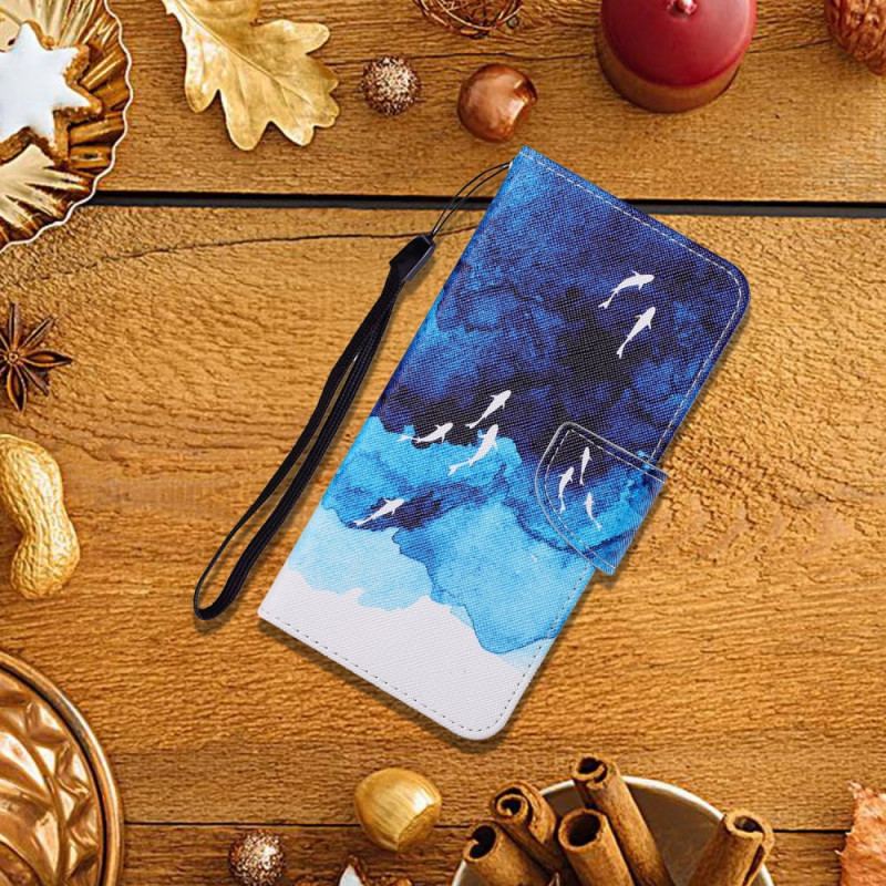 Capa Flip Para Xiaomi 11T / 11T Pro Mar Com Tanga
