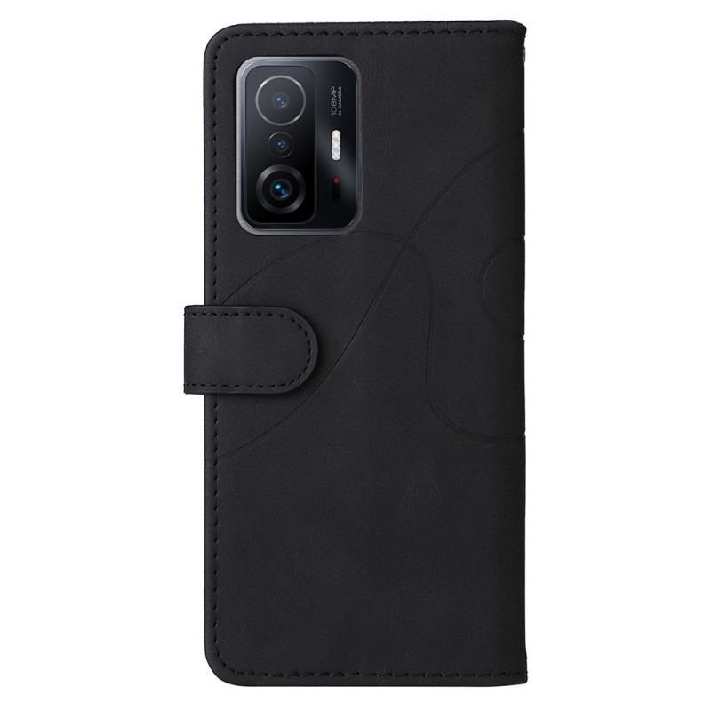 Capa Folio Para Xiaomi 11T / 11T Pro Couro Sintético De Assinatura De Dois Tons