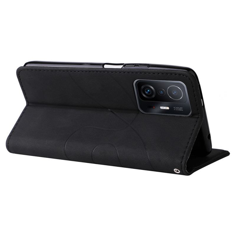 Capa Folio Para Xiaomi 11T / 11T Pro Couro Sintético De Assinatura De Dois Tons
