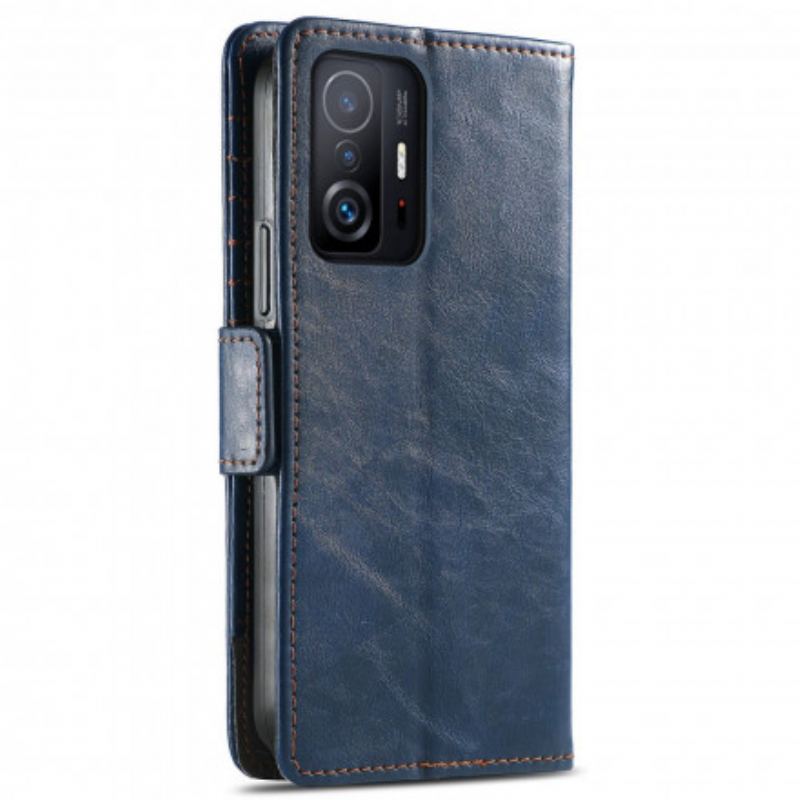 Capa Folio Para Xiaomi 11T / 11T Pro Fecho Duplo Bicolor