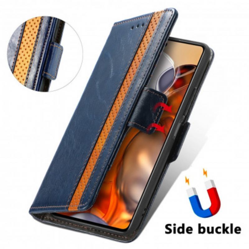 Capa Folio Para Xiaomi 11T / 11T Pro Fecho Duplo Bicolor