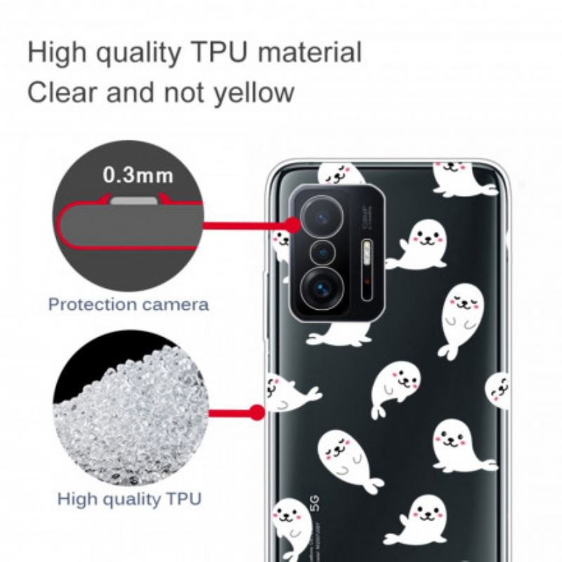 Capa Para Xiaomi 11T / 11T Pro Diversão Com Leões Marinhos