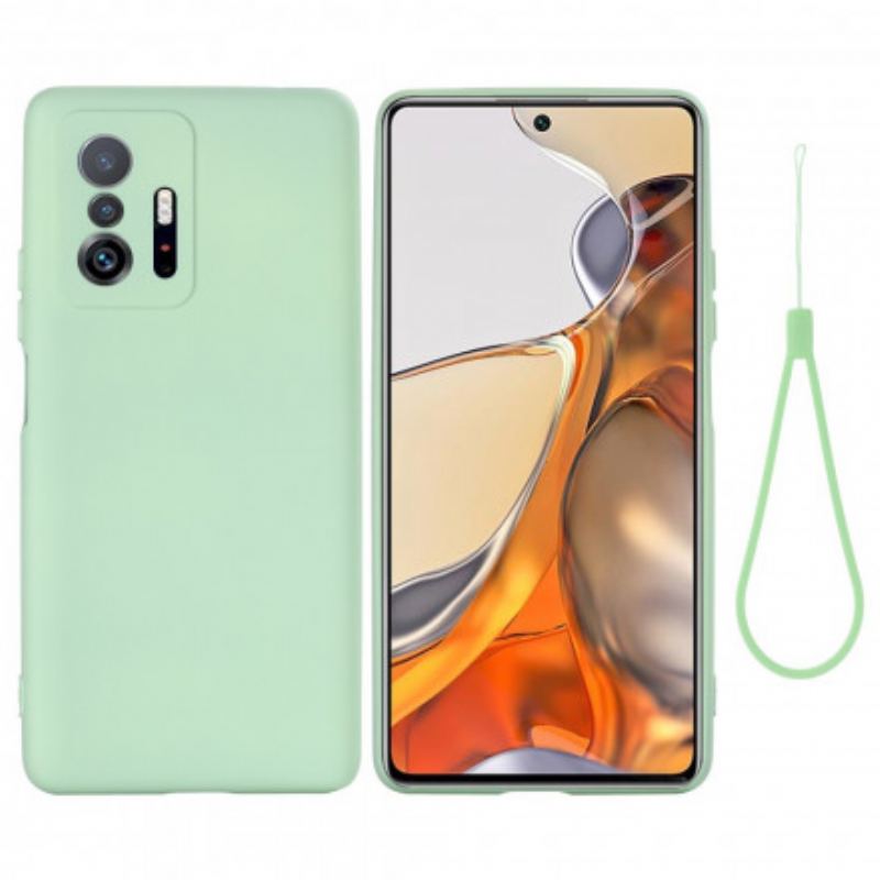 Capa Para Xiaomi 11T / 11T Pro Silicone Líquido Com Cordão