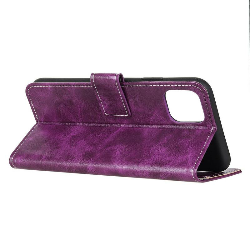 Capa Em Pele Para Samsung Galaxy Note 10 Lite Costuras Brilhantes E Visíveis