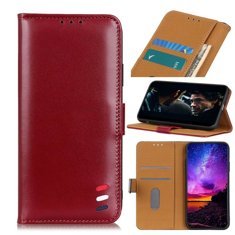 Capa Flip Para Samsung Galaxy Note 10 Lite Efeito Couro Tricolor