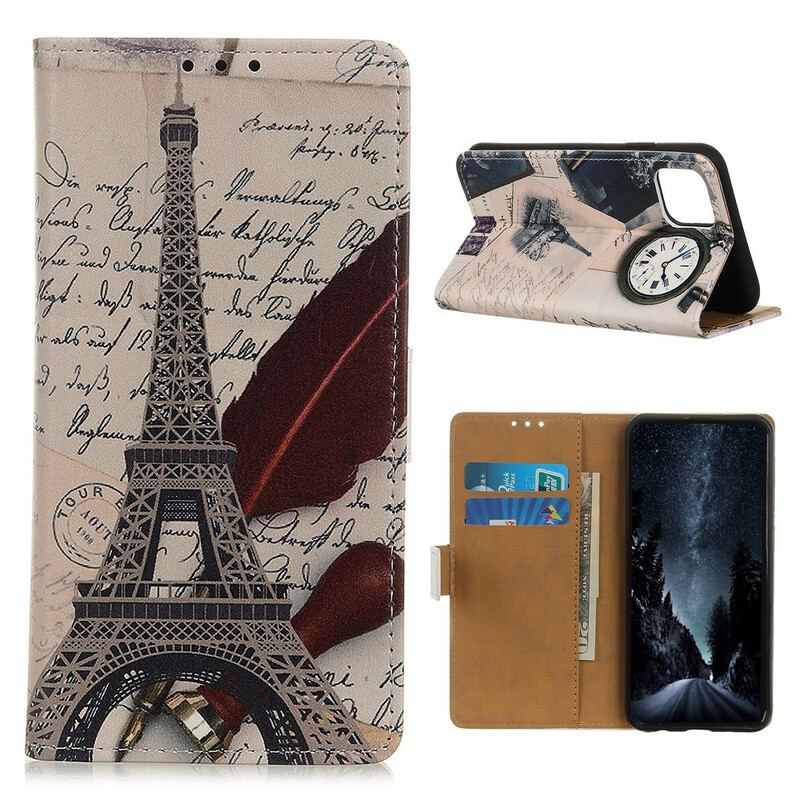 Capa Folio Para Samsung Galaxy Note 10 Lite Torre Eiffel Do Poeta