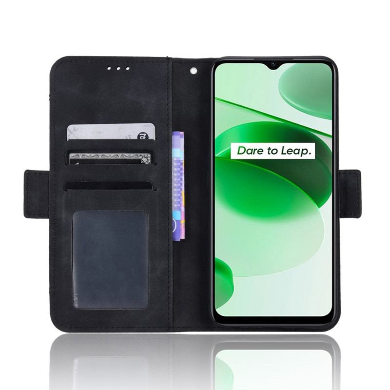 Capa De Couro Para Realme C35 Cartões Múltiplos