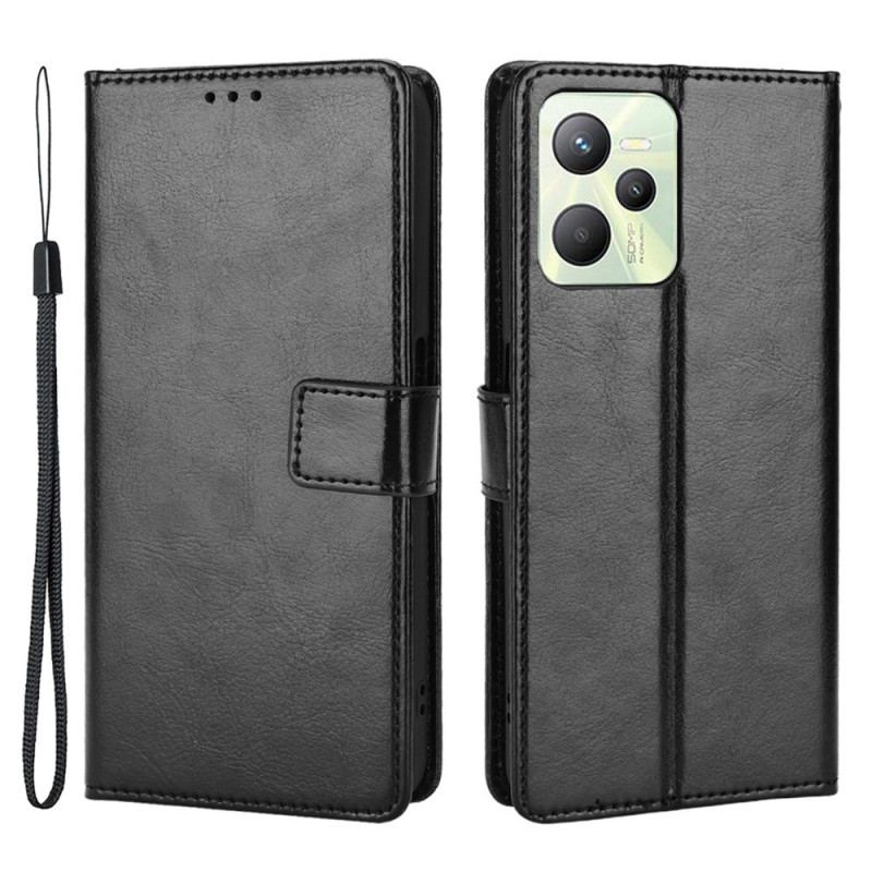Capa De Couro Para Realme C35 Clássico Chamativo
