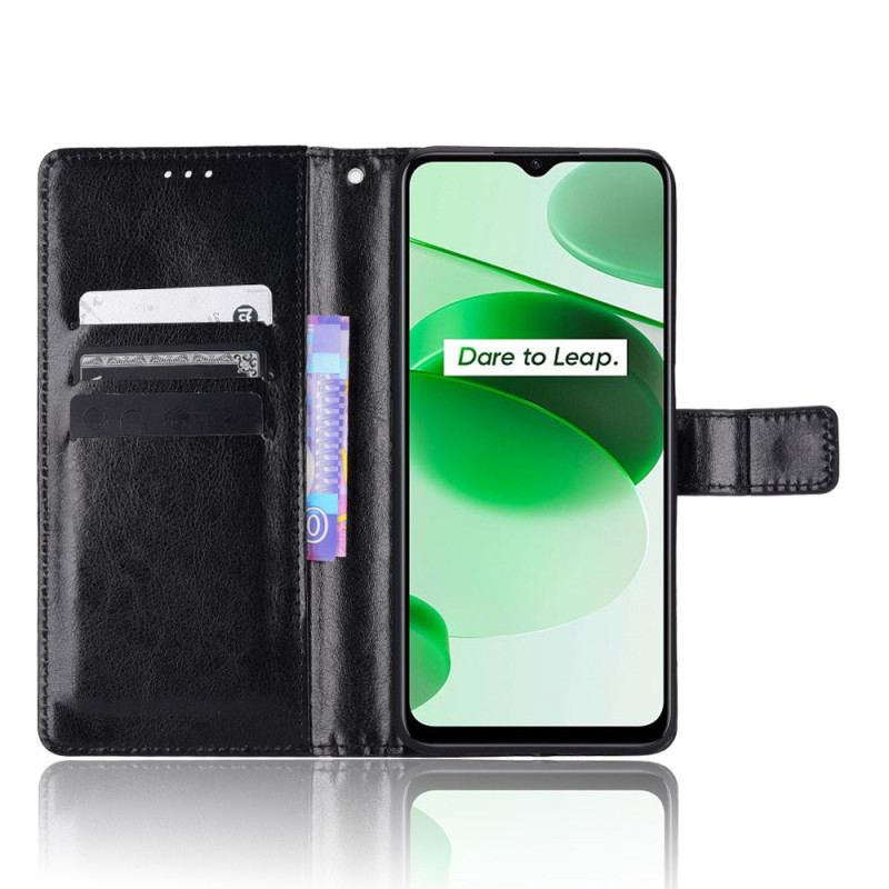 Capa De Couro Para Realme C35 Clássico Chamativo