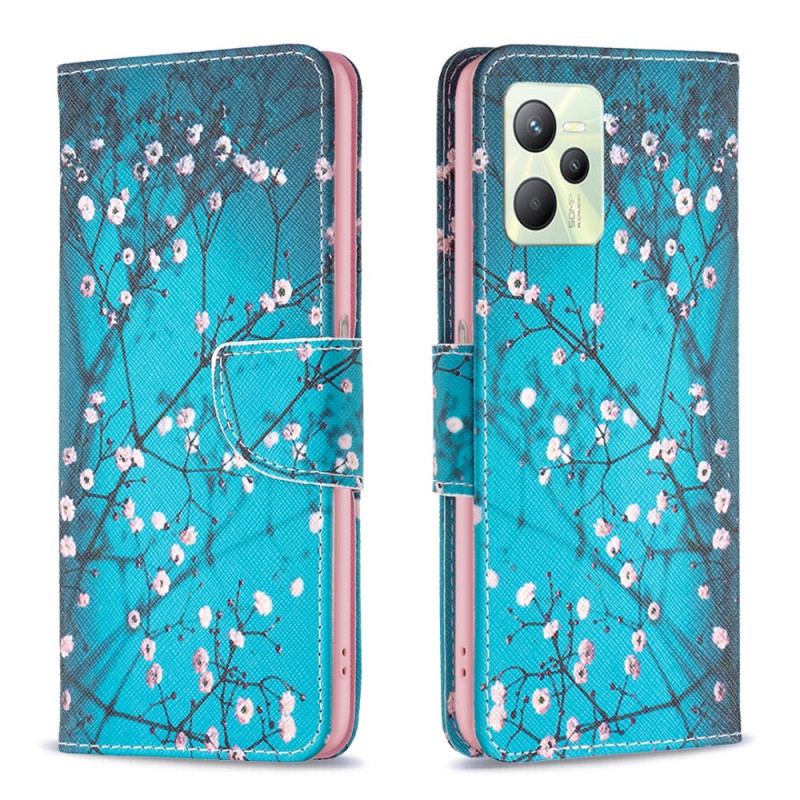 Capa Flip Para Realme C35 Árvore Florida
